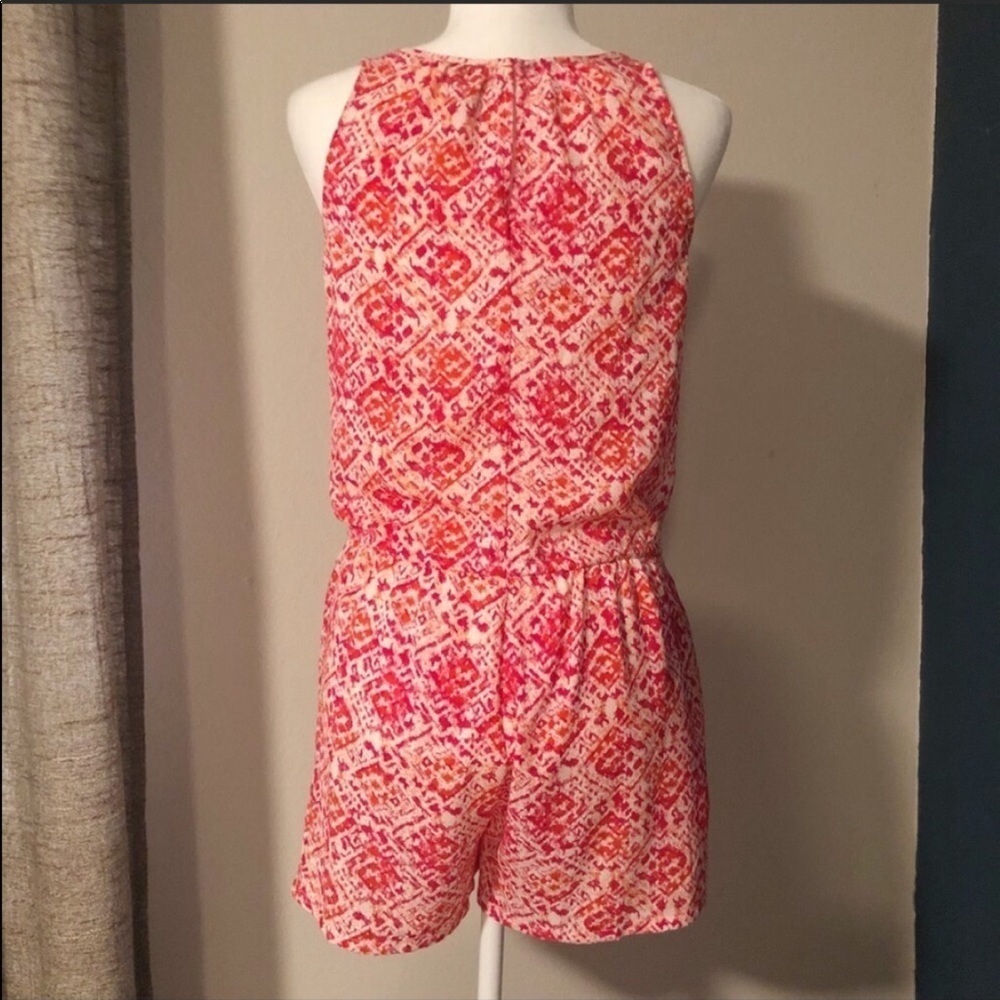 Gap Red Pink Patterned Romper - image 6